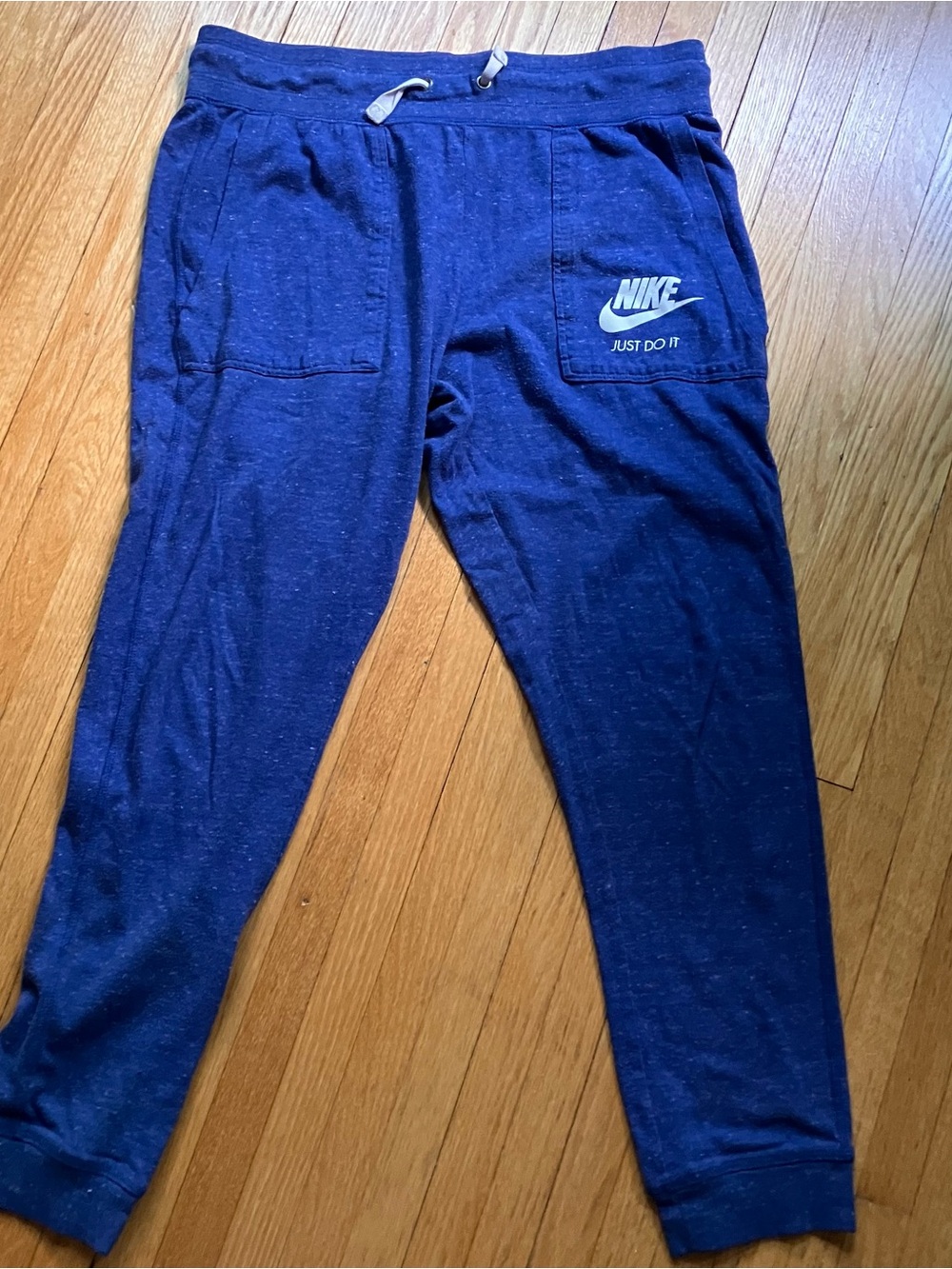 Nike Royal Blue Sweat Joggers with White Logo athleisure swish